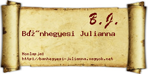 Bánhegyesi Julianna névjegykártya