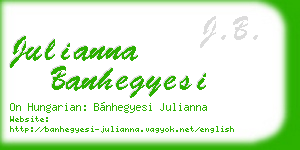 julianna banhegyesi business card