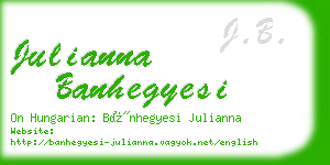 julianna banhegyesi business card